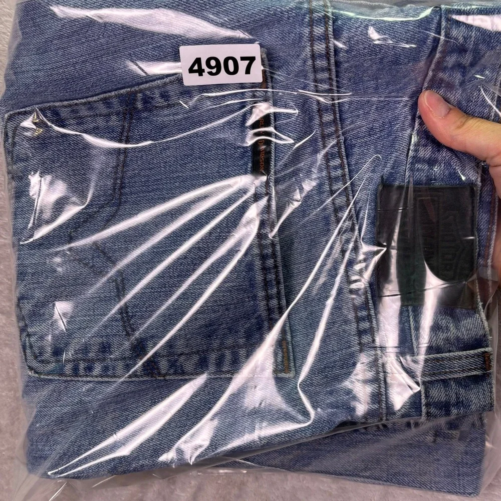 Harley Davidson Mens Jeans 36x30 Blue Straight Leg Embroidered Logo Denim
